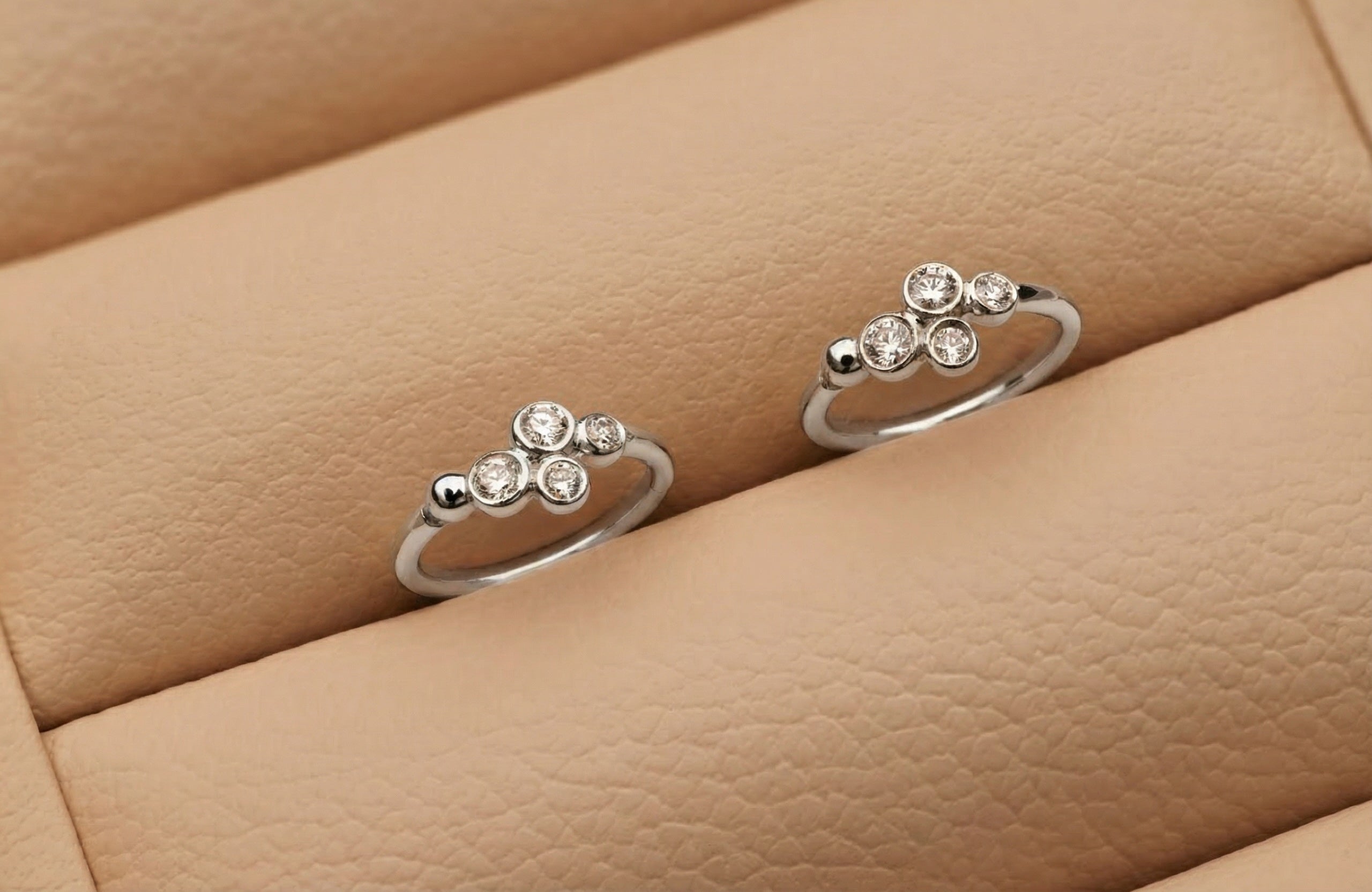 Silhouette No3 - 4 diamond huggie