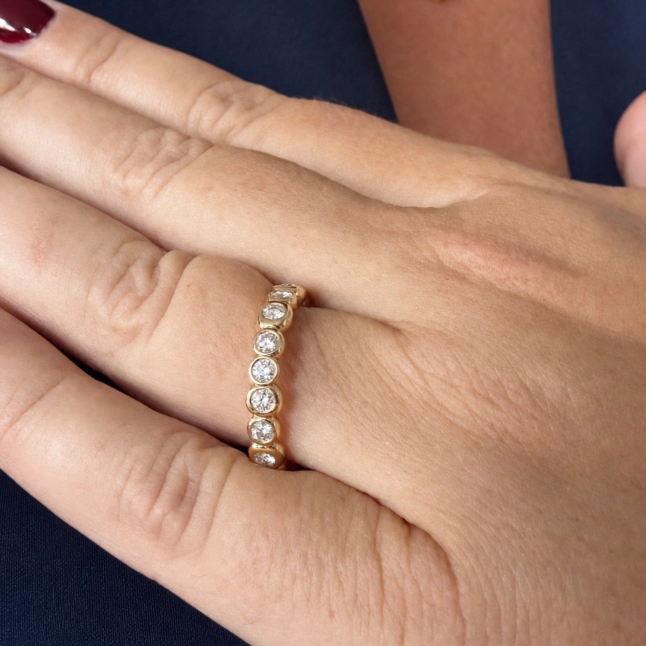 Yellow Gold Bezel-Set Diamond Eternity Ring