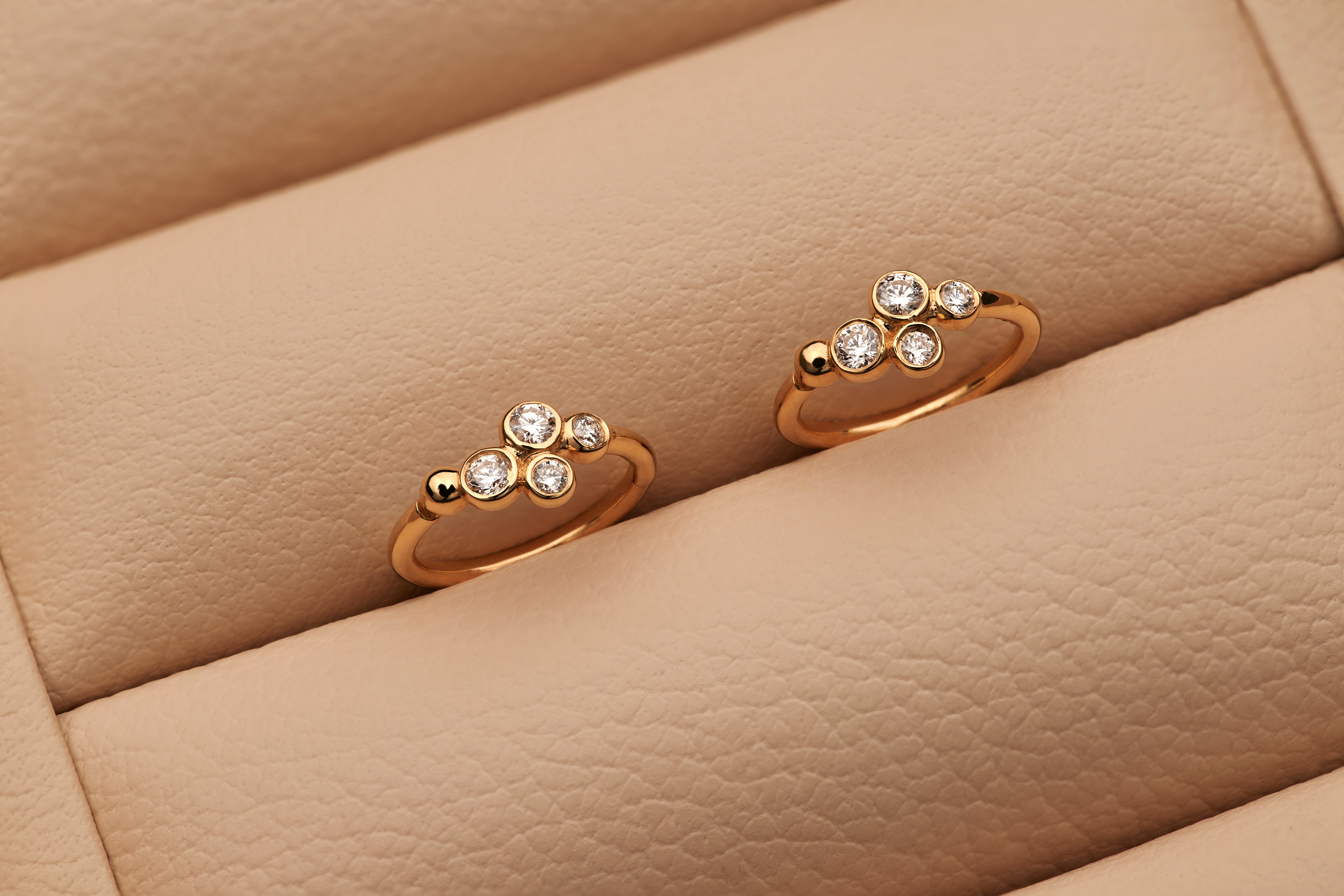 Silhouette No3 - 4 diamond huggie