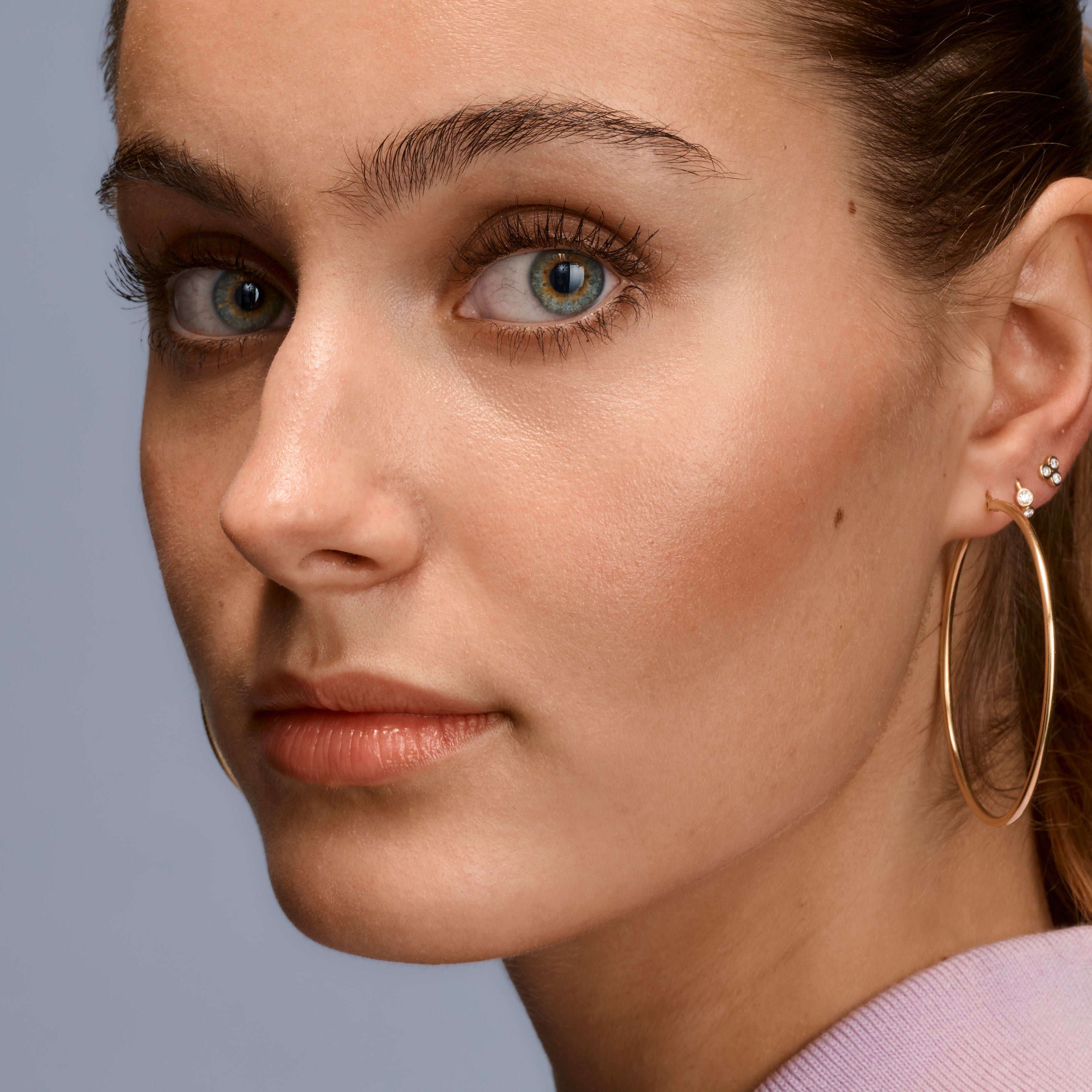 Silhouette No9 Rose Gold Hoops