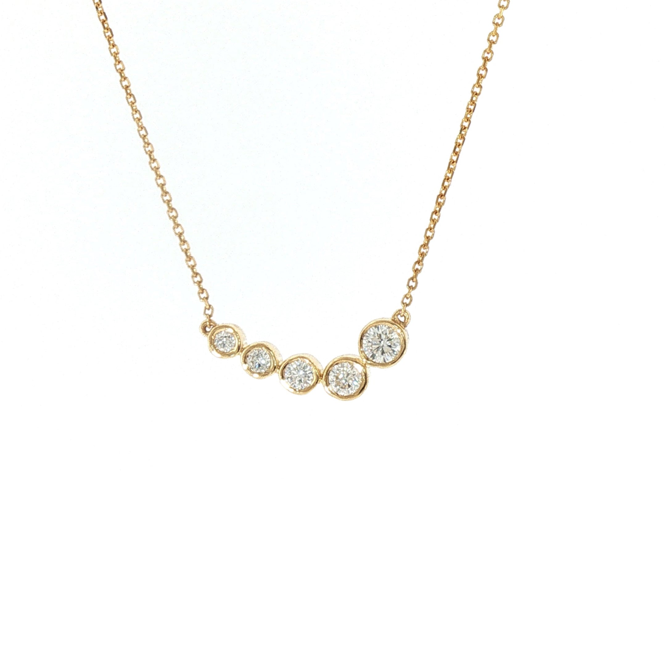 Eternity five-stone bezel diamond necklace