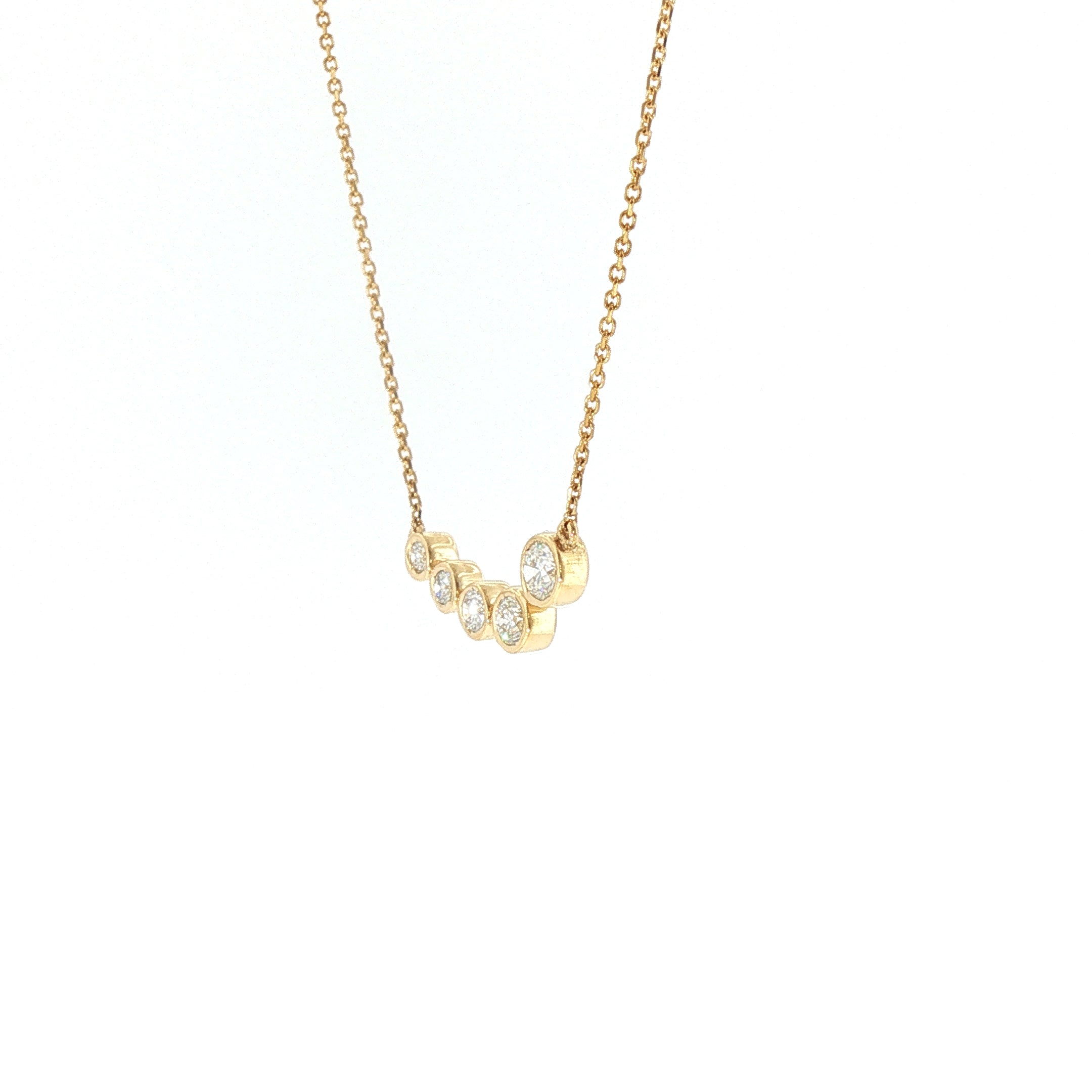 Eternity five-stone bezel diamond necklace