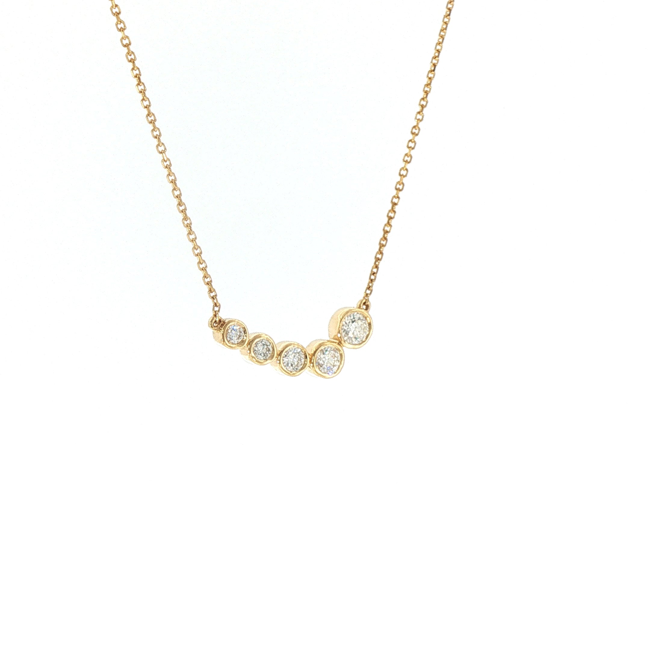 Eternity five-stone bezel diamond necklace