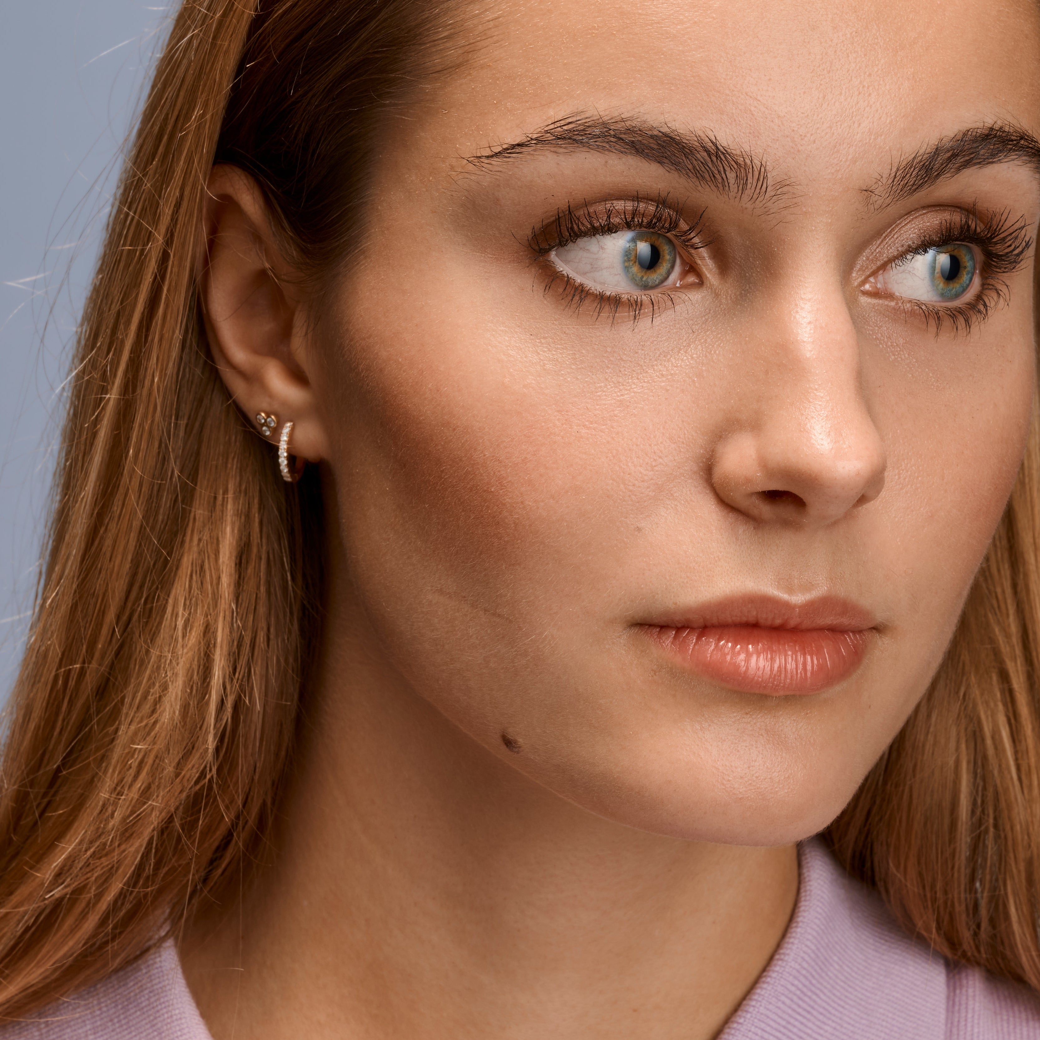 Silhouette No6 3 diamonds earstick