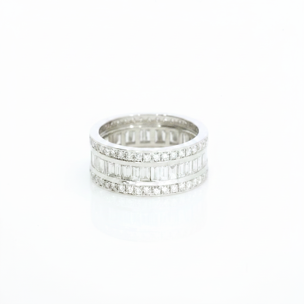 Diamond Baguette Eternity Ring — Pure White