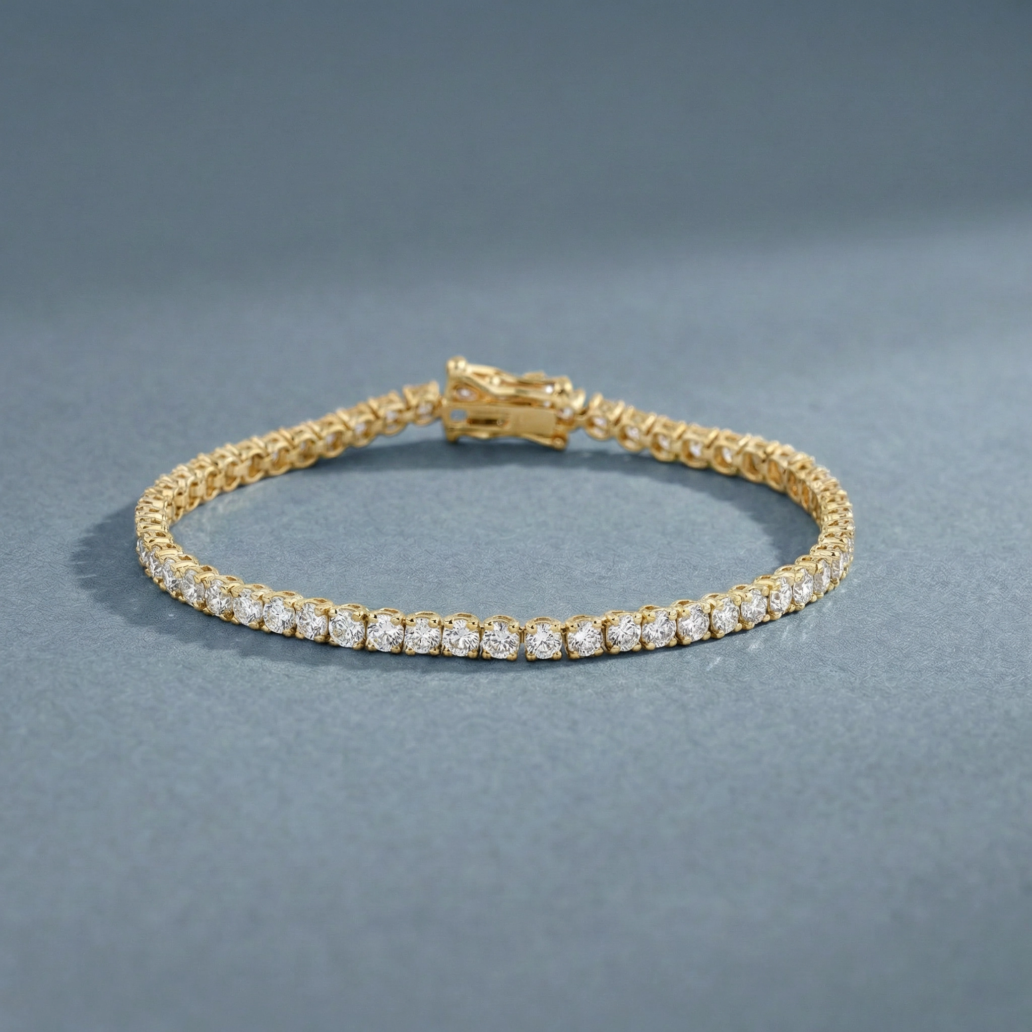 Yellow Gold Tennis Bracelet 5.29-carat diamonds