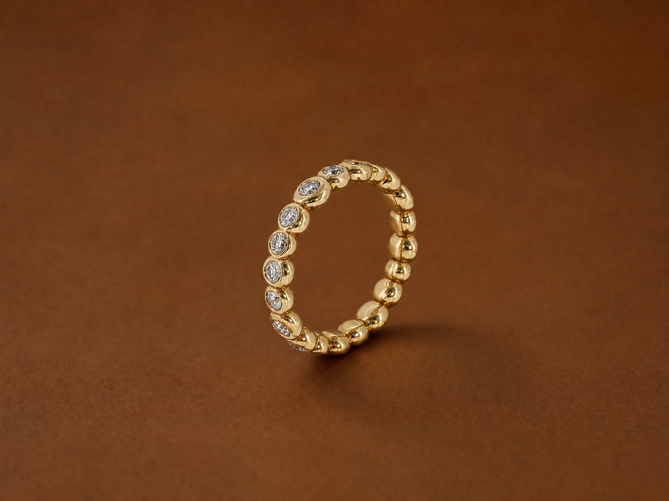 Yellow Gold Bezel-Set Diamond Eternity Ring
