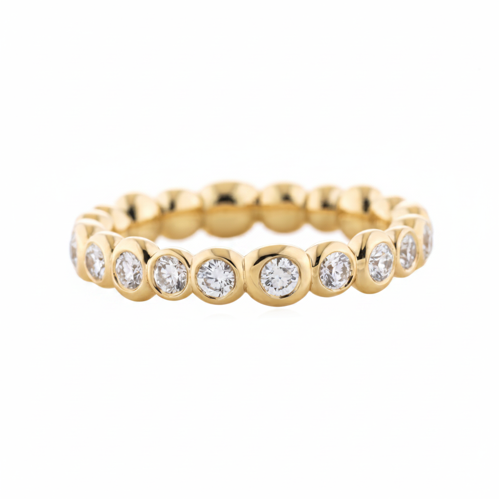 Yellow Gold Bezel-Set Diamond Eternity Ring