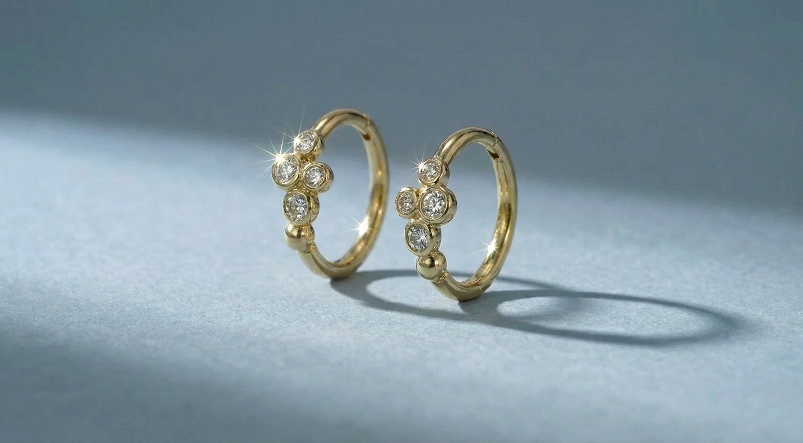 Silhouette No3 - 4 diamond huggie