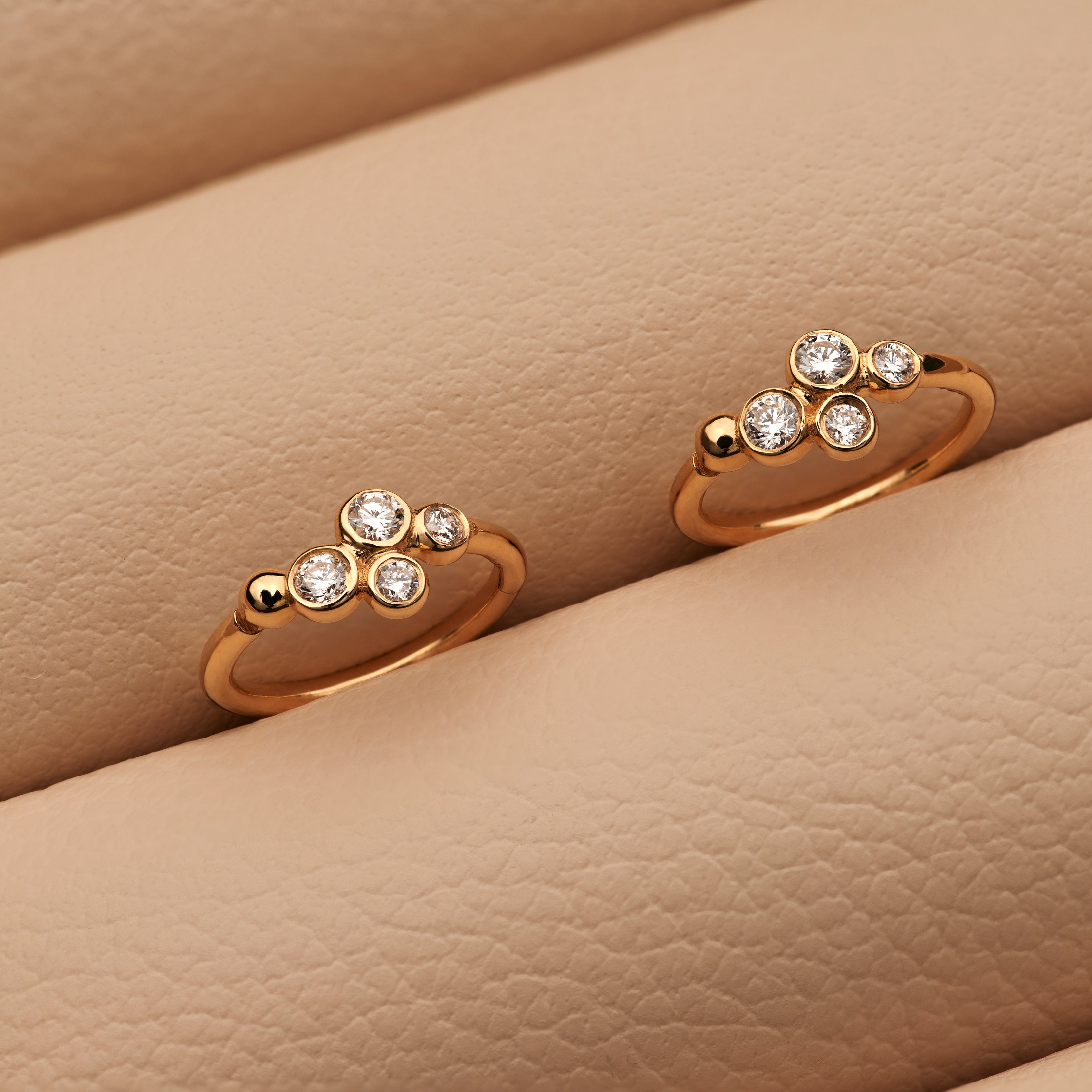 Silhouette No3 - 4 diamond huggie