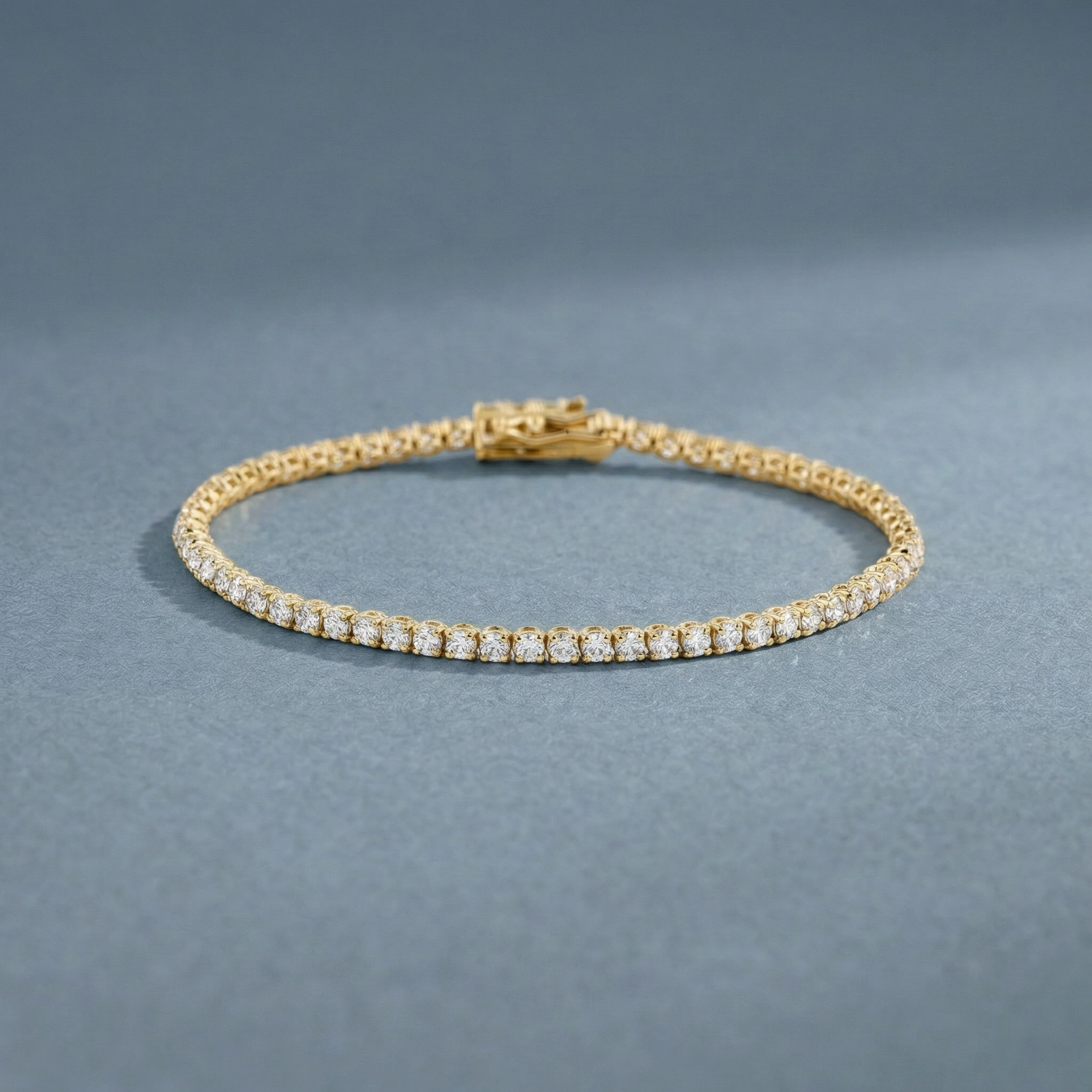 Yellow gold Tennis Bracelet 3.46-carat diamonds