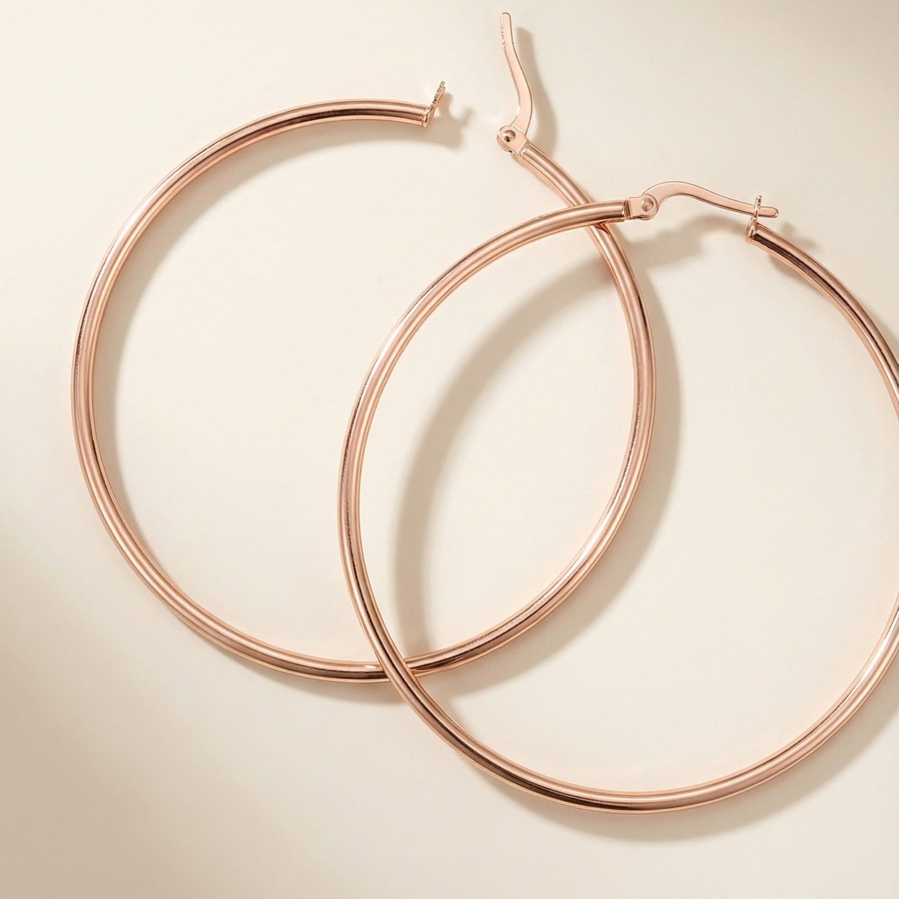 Silhouette No9 Rose Gold Hoops