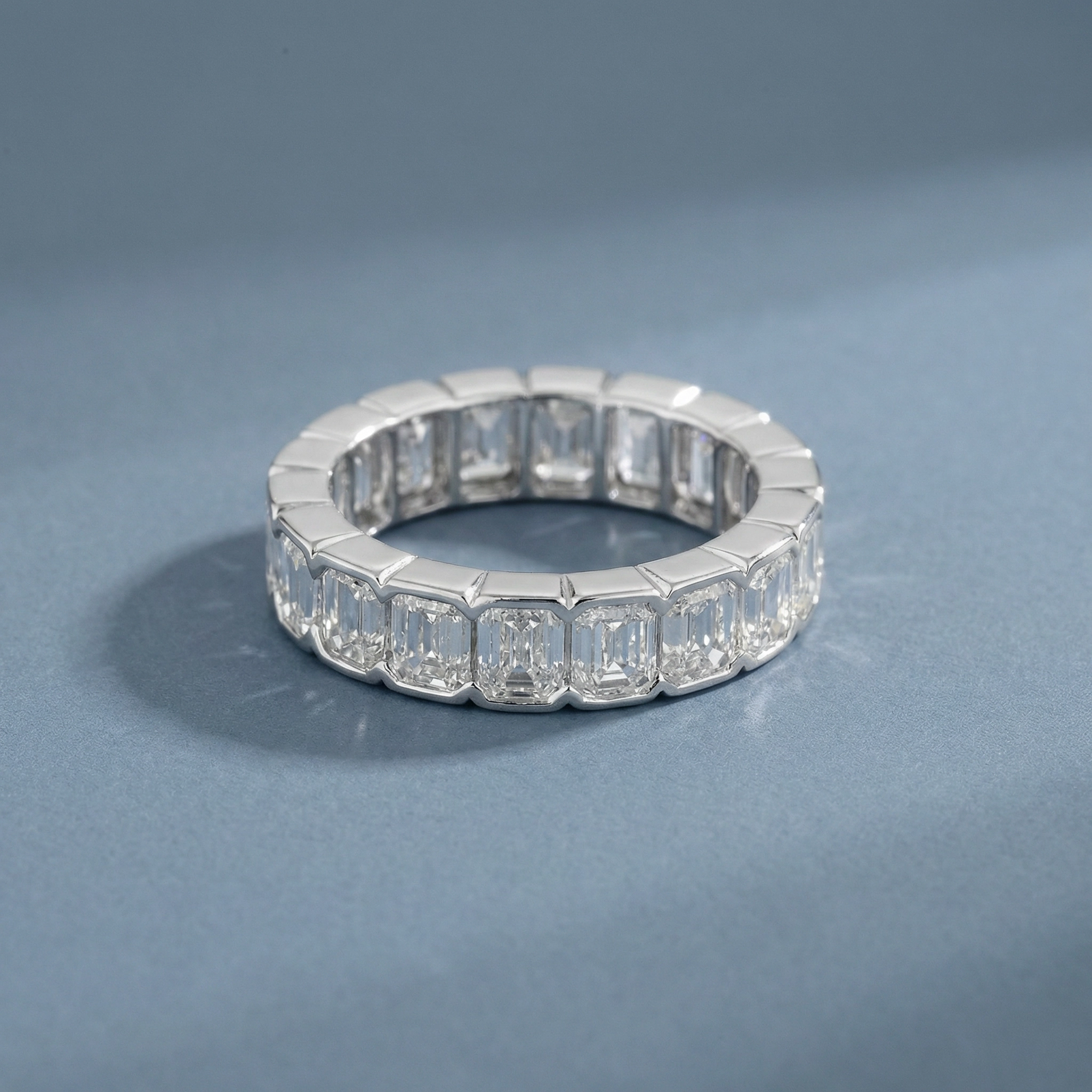 Ve Emerald Cut Eternity ring