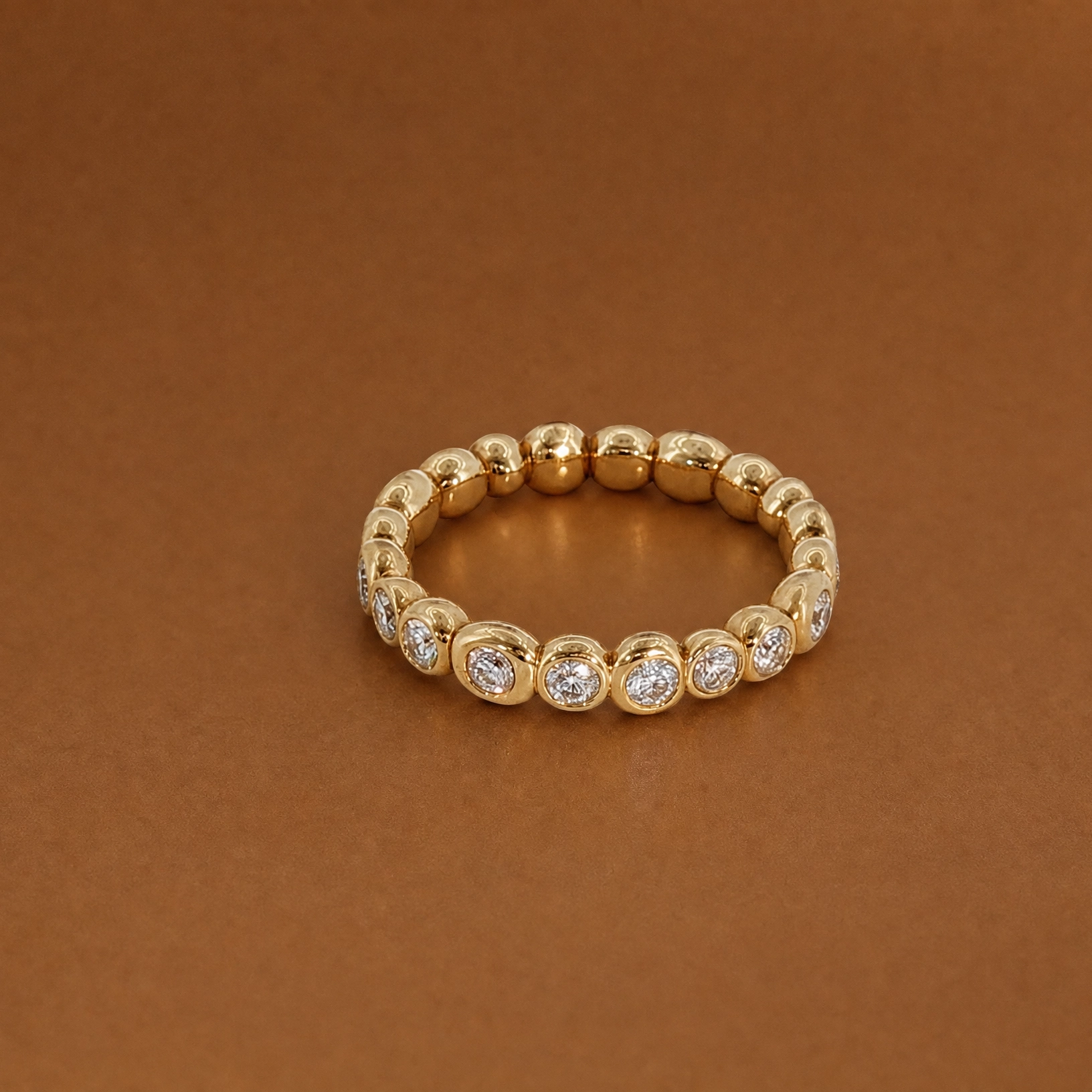 Yellow Gold Bezel-Set Diamond Eternity Ring