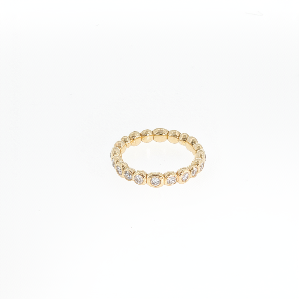 Yellow Gold Bezel Diamond Eternity Ring White