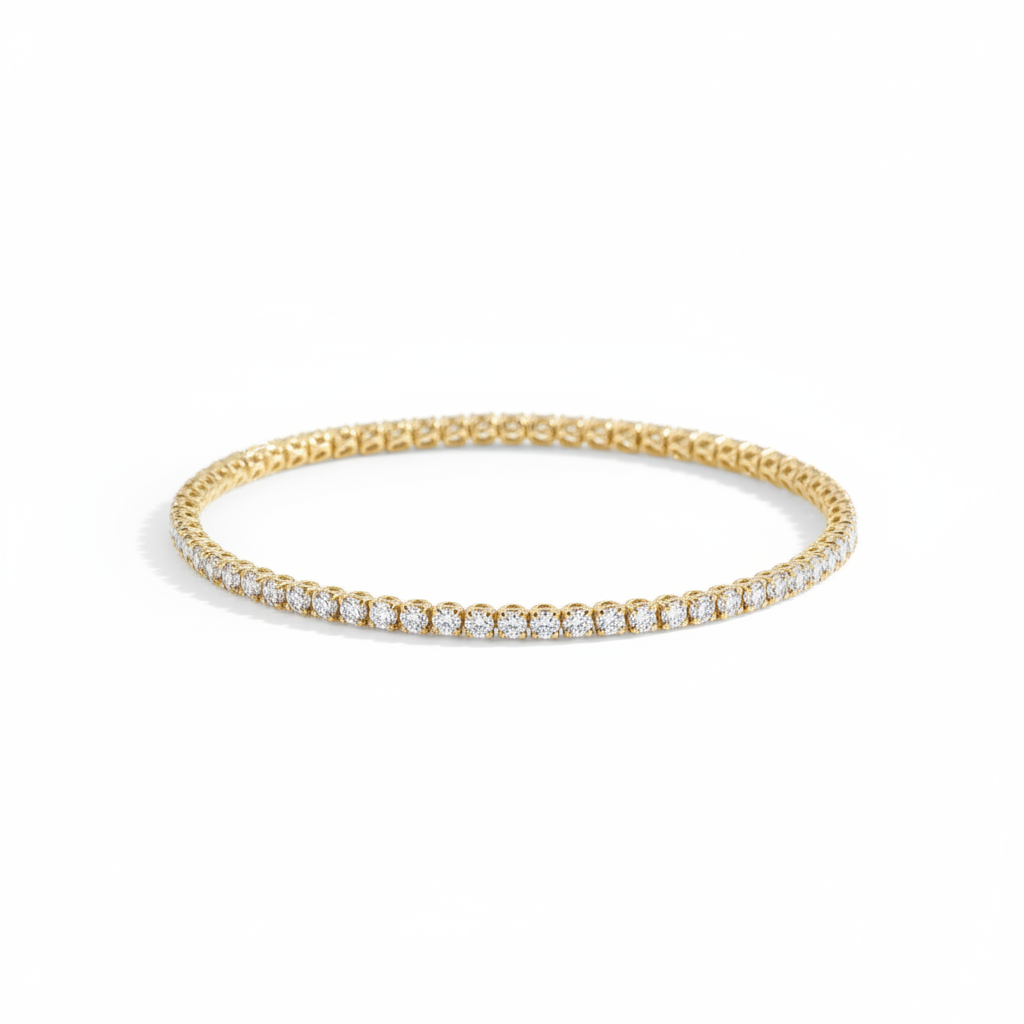 Yellow Gold Tennis Bracelet 3.46ct