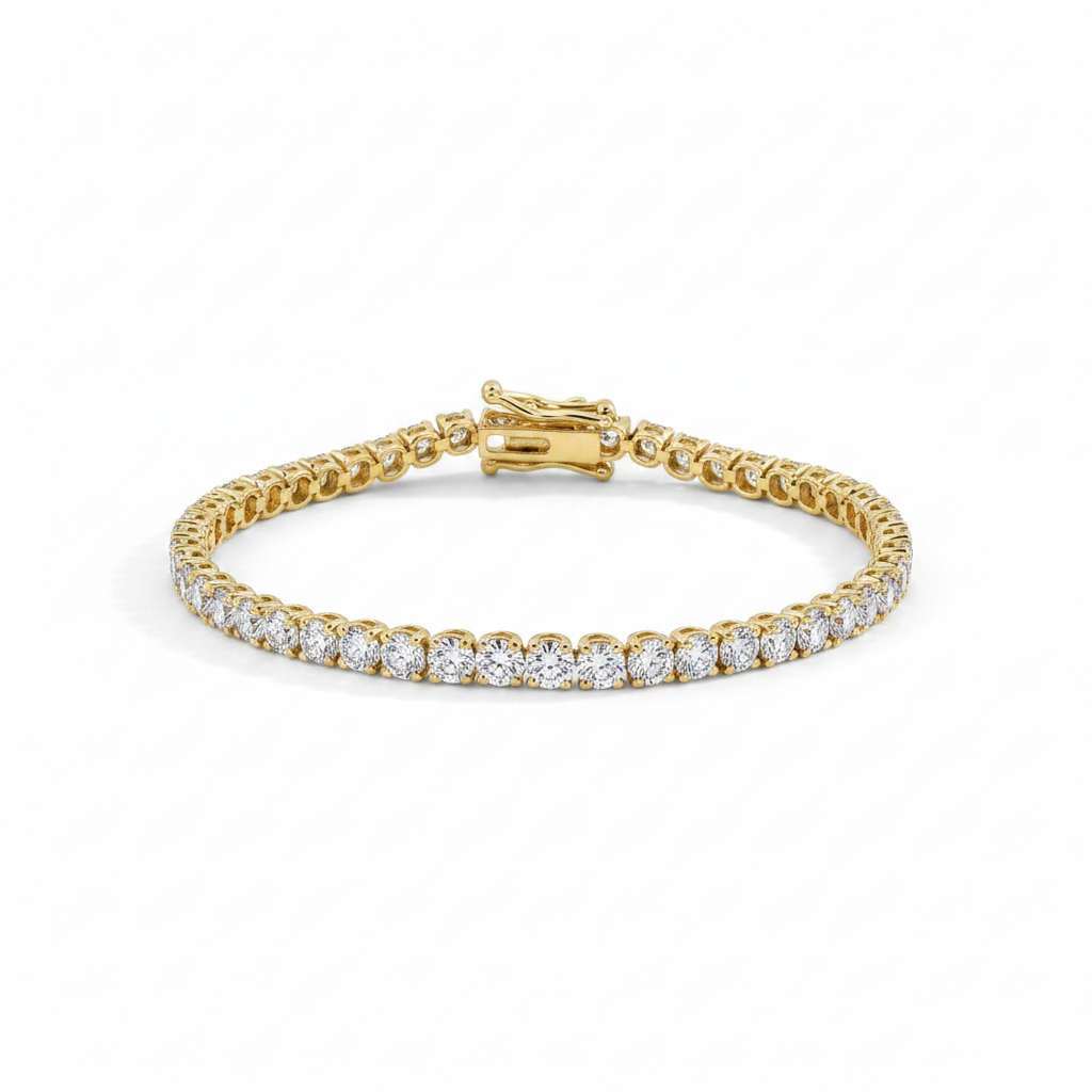 Yellow Gold Tennis Bracelet 5.29ct